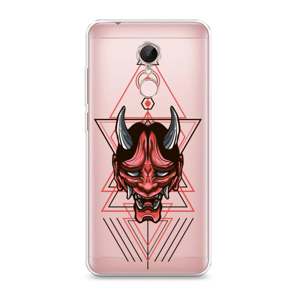 

Чехол на Xiaomi Redmi 5 "Hanya Oni mask", Серый;красный;черный, 33050-4