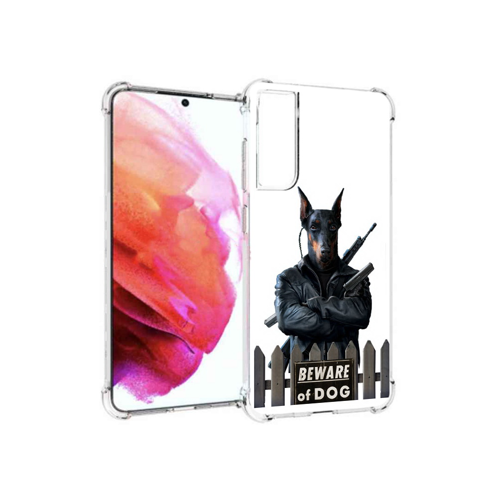 

Чехол MyPads Tocco для Samsung Galaxy S21 FE доберман, Прозрачный, Tocco