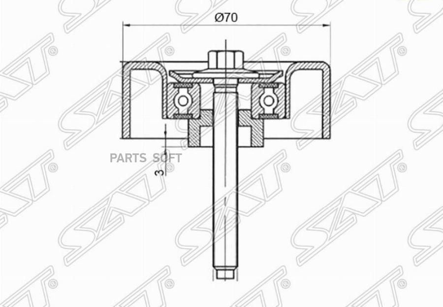 

SAT STLFH115940 Обводной ролик MAZDA 3 2,3T 06-09/2,5 09-/6 1,8-2,5 02-/CX-7 2,3-2,5 09-/M