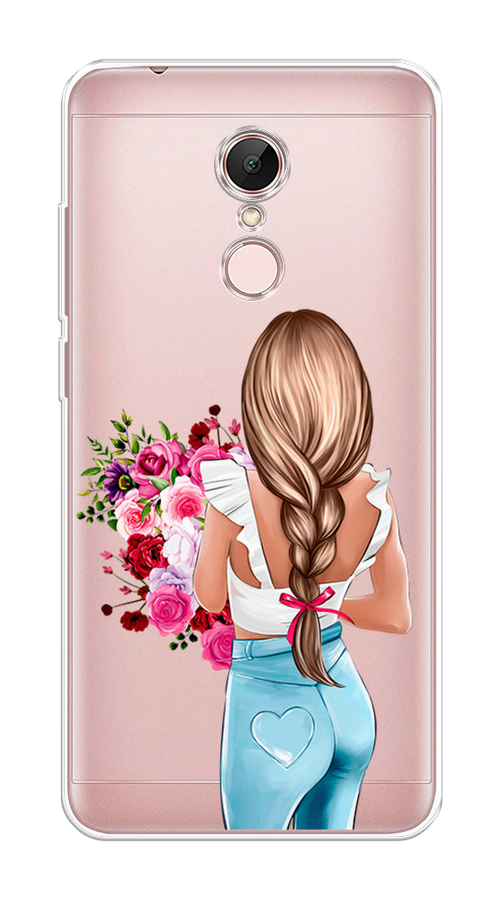

Чехол на Xiaomi Redmi 5 "Девушка с цветами", Коричневый;розовый;голубой, 33050-6