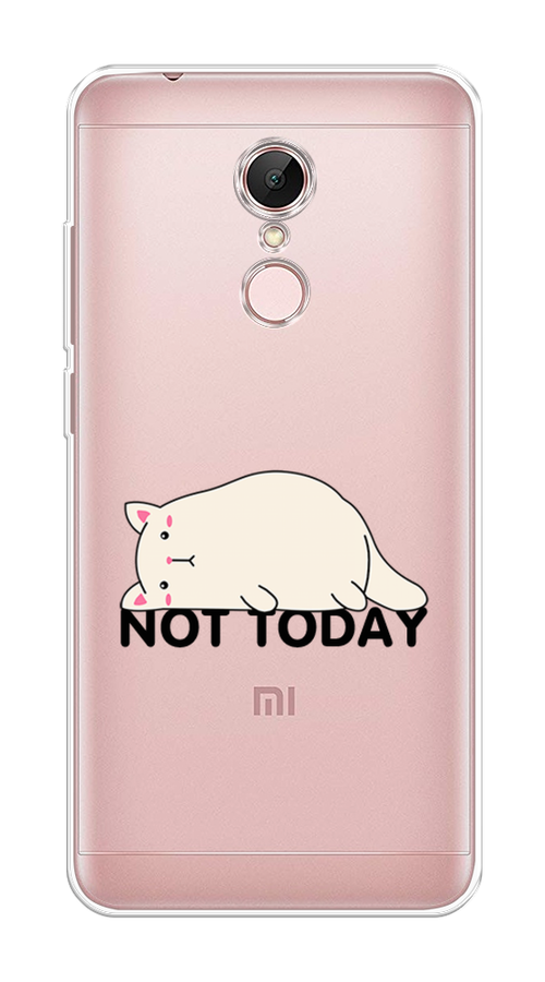 

Чехол на Xiaomi Redmi 5 "Cat not today", Белый;розовый;черный, 33050-1