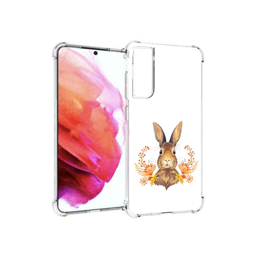Чехол MyPads Tocco для Samsung Galaxy S21 FE зайка в цветах