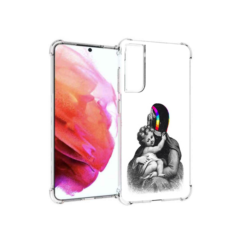 

Чехол MyPads Tocco для Samsung Galaxy S21 FE защитник в шлеме, Прозрачный, Tocco