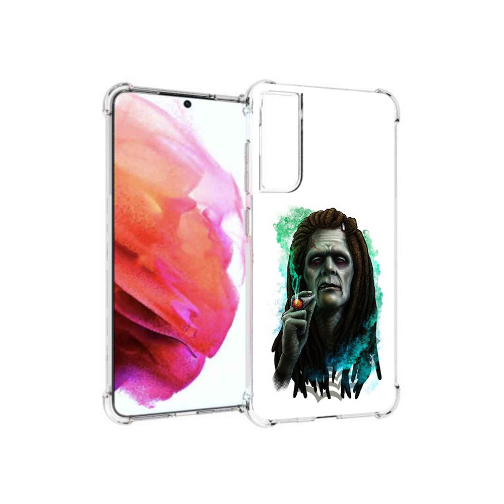 

Чехол MyPads Tocco для Samsung Galaxy S21 FE зеленый мужчина с сигаретой, Прозрачный, Tocco