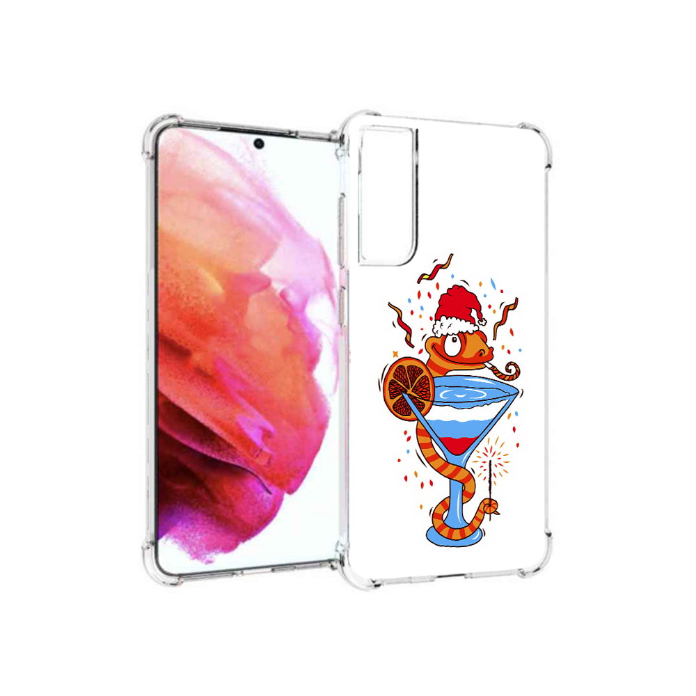 

Чехол MyPads Tocco для Samsung Galaxy S21 FE змейка, Прозрачный, Tocco