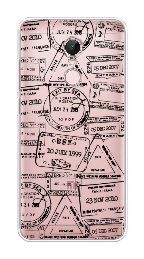 

Чехол на Xiaomi Redmi 5 "Visa stamps 2", Белый;черный;серый, 33050-2