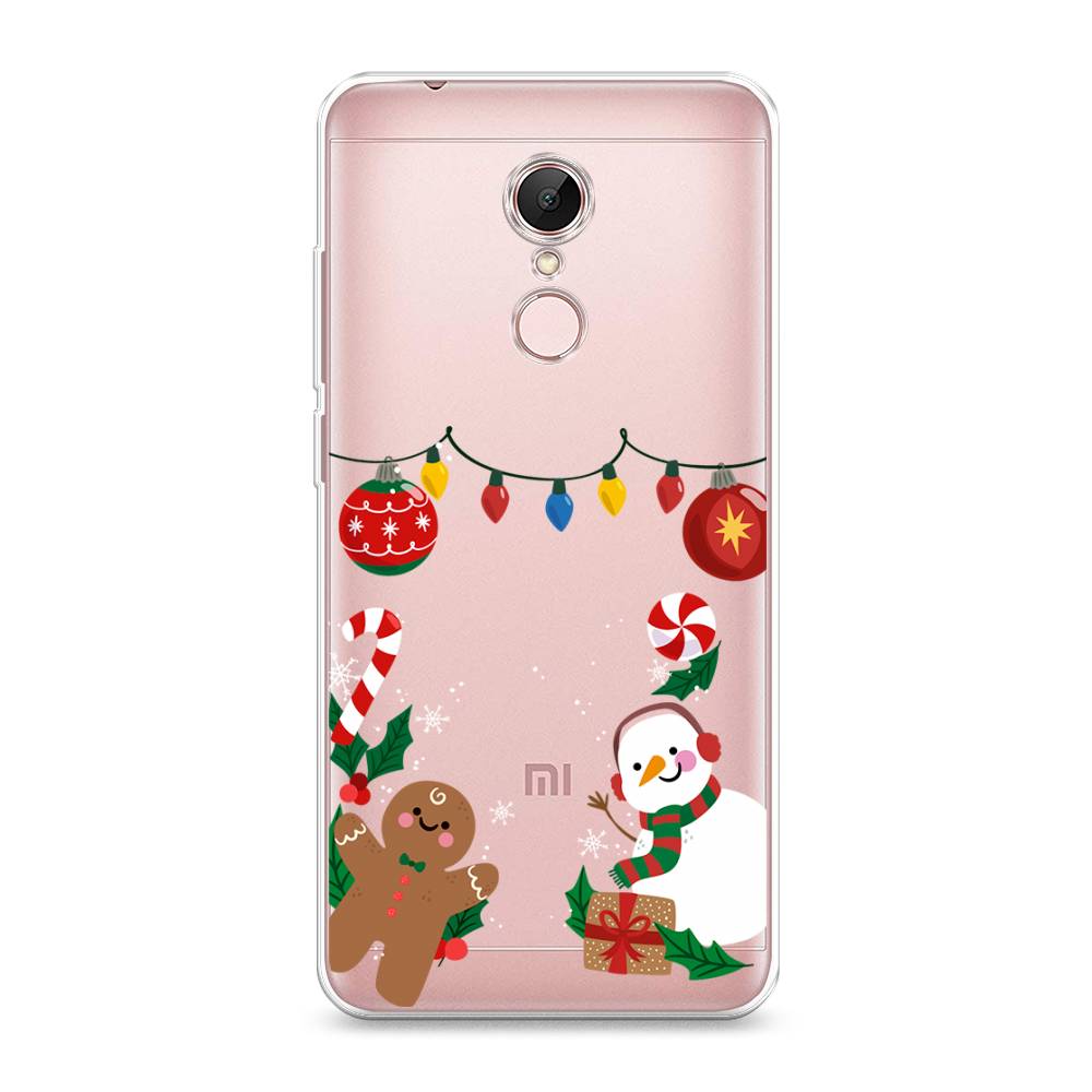 

Чехол на Xiaomi Redmi 5 "Новогоднее настроение", Коричневый;красный;зеленый, 33050-5
