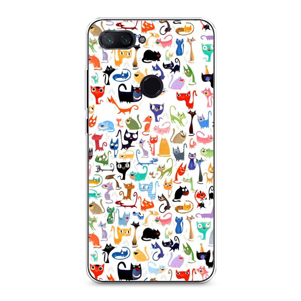 

Чехол на Xiaomi Mi 8 Lite (Youth Edition) "Цветные коты", Разноцветный, 34550-1