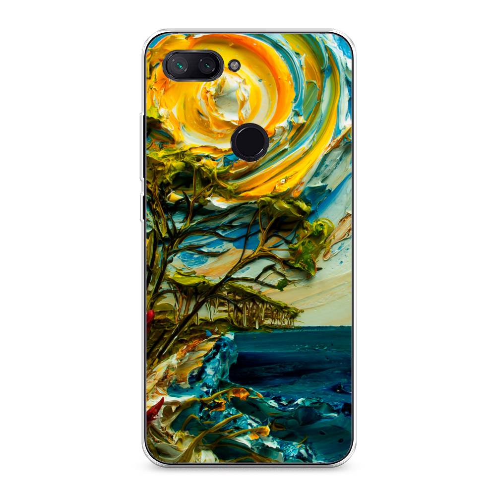 

Чехол на Xiaomi Mi 8 Lite (Youth Edition) "Солнце живопись", Желтый;синий, 34550-4