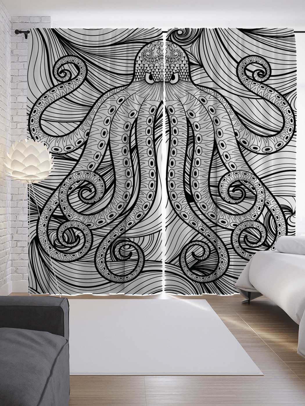 

Шторы JoyArty с фотопечатью "Агрессивный осьминог" из сатена, 290х265 см, Агрессивный осьминог