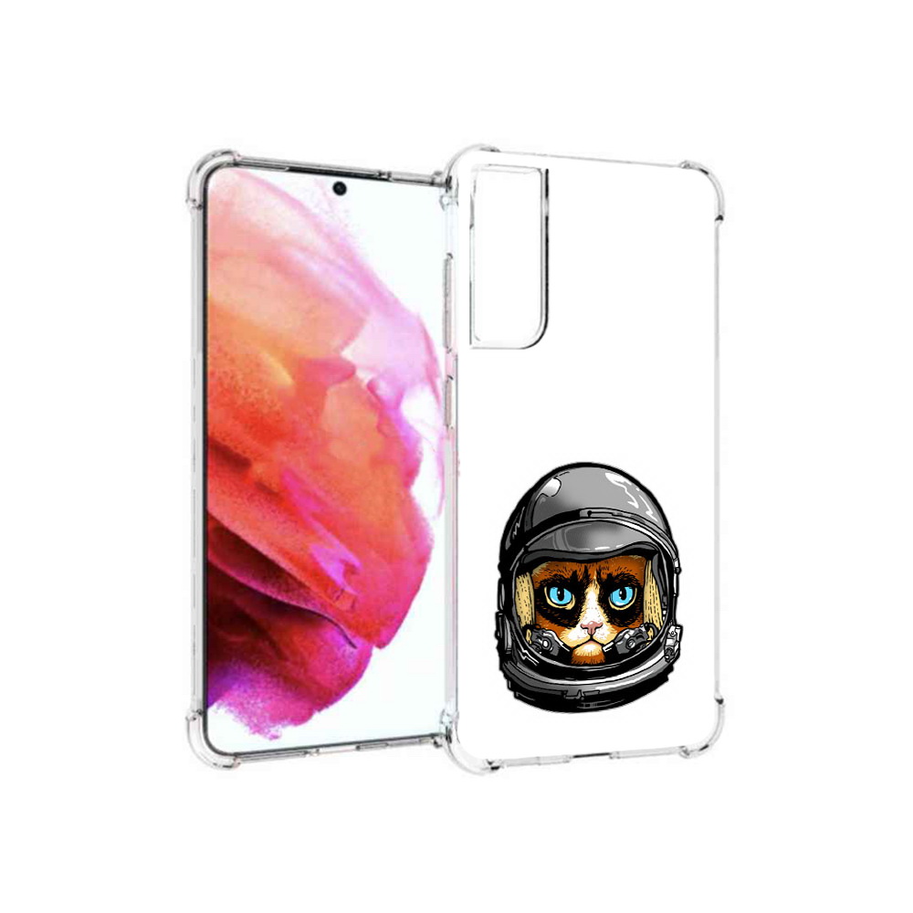 

Чехол MyPads Tocco для Samsung Galaxy S21 FE кот космонавт, Прозрачный, Tocco