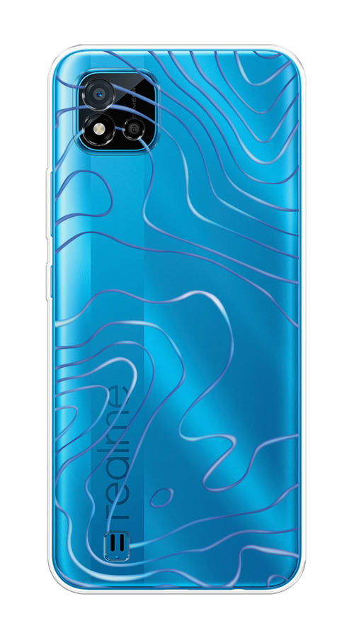 

Чехол на Oppo Realme C11 (2021) "Blue lines", Прозрачный;синий, 257550-1