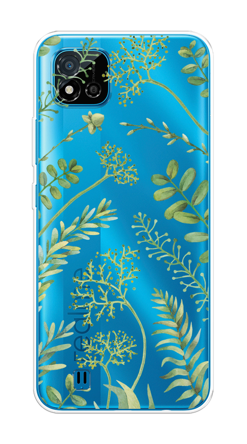 

Чехол на Oppo Realme C11 (2021) "Green Leaves", Зеленый;прозрачный, 257550-1