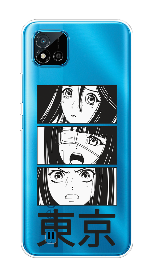 

Чехол на Oppo Realme C11 (2021) "Tokyo girls", Белый;черный;прозрачный, 257550-1