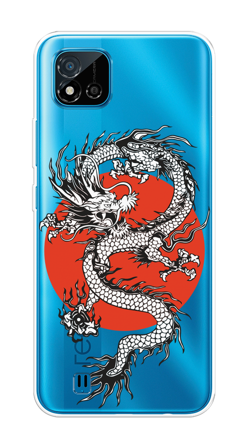 

Чехол на Oppo Realme C11 (2021) "Восходящий дракон", Белый;черный;красный, 257550-1