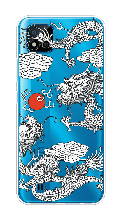 

Чехол на Oppo Realme C11 (2021) "Драконы с ножом", Прозрачный;черный;белый, 257550-1