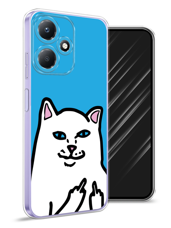 

Чехол Awog для Infinix Hot 30 Play "Кот жесть", Белый;голубой;черный, 3104250-9