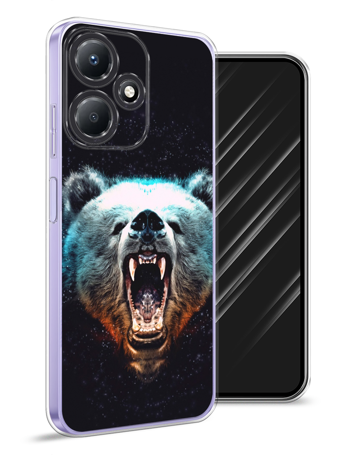 

Чехол Awog для Infinix Hot 30 Play "Медведь", Коричневый;бирюзовый;черный, 3104250-2