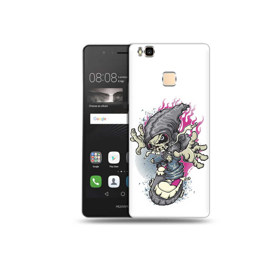 

Чехол MyPads Tocco для Huawei P9 Lite нарисованный скелет на скейт борде (PT74547.57.512), Прозрачный, Tocco