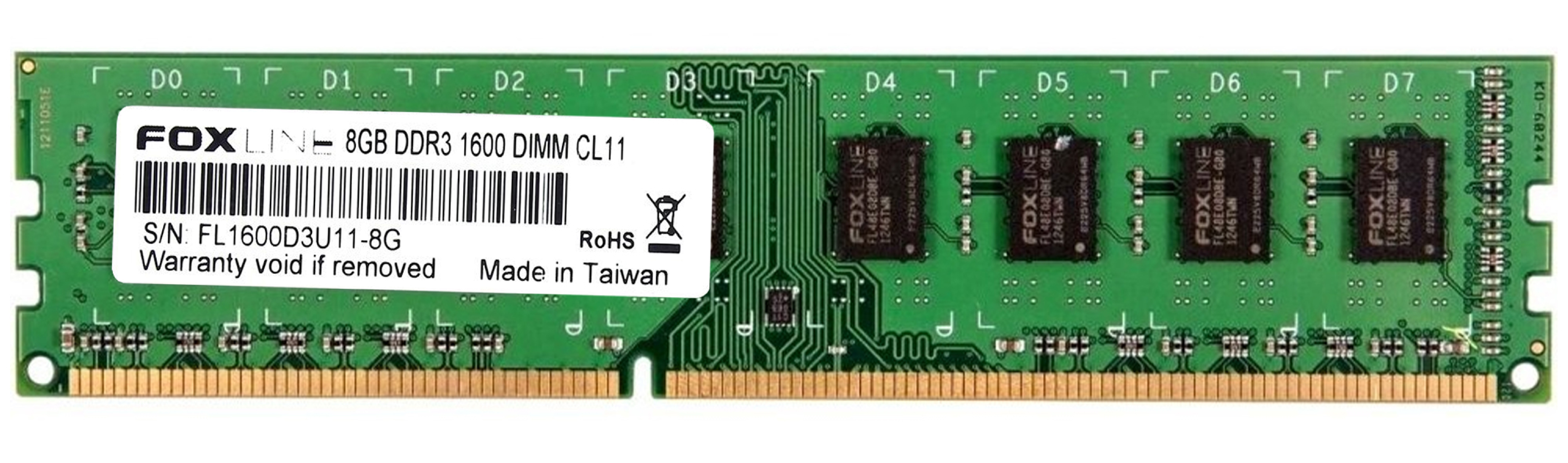 

Оперативная память NoBrand FL1600D3U11-8G (214026) DDR3 1x8Gb 1600MHz, FL1600D3U11-8G