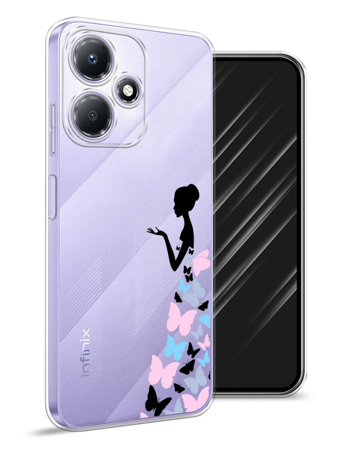 

Чехол Awog для Infinix Hot 30 Play "Платье из бабочек", Белый;розовый, 3104250-1