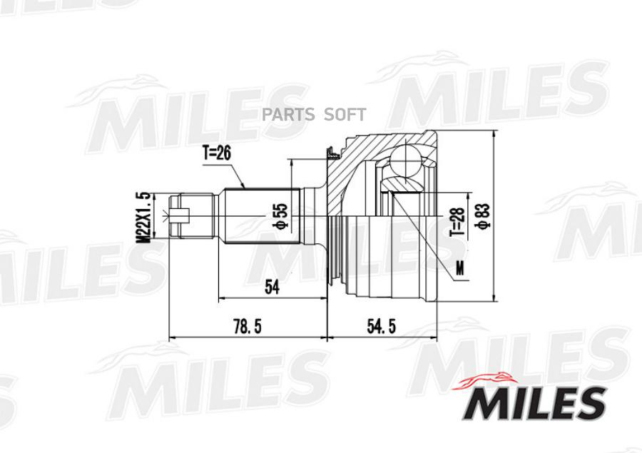 

MILES ШРУС наружный HONDA CIVIC 1.4 97-01 (GKN 303320) GA20139 1шт