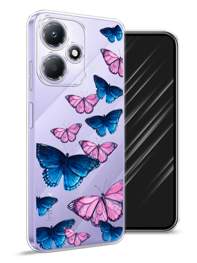 

Чехол Awog для Infinix Hot 30 Play "Полет бабочек", Синий;черный;розовый, 3104250-2