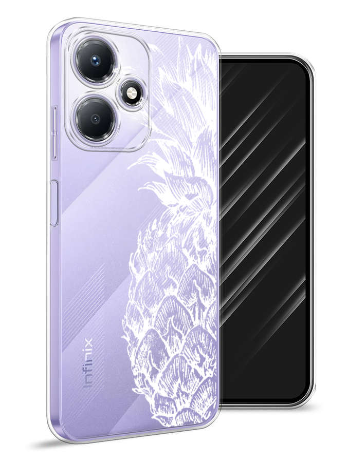 

Чехол Awog для Infinix Hot 30 Play "Ананас графика белая", Белый, 3104250-10