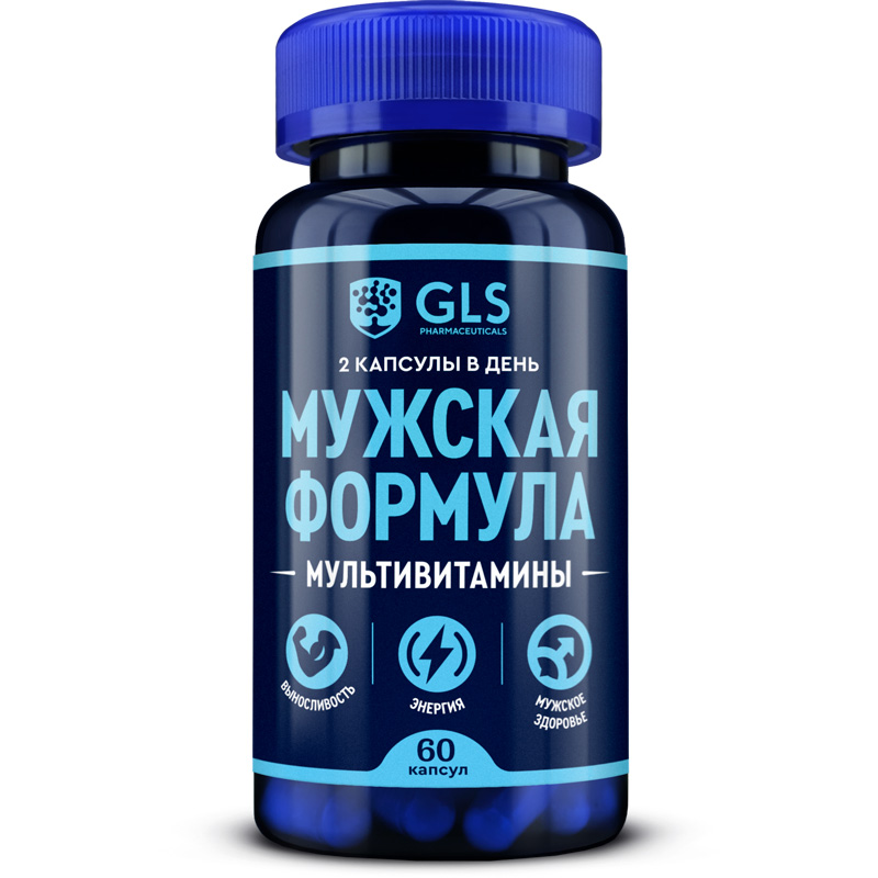Купить Витамины для мужчин GLS для энергии выносливости и мужского здоровья капсулы 60 шт., GLS pharmaceuticals