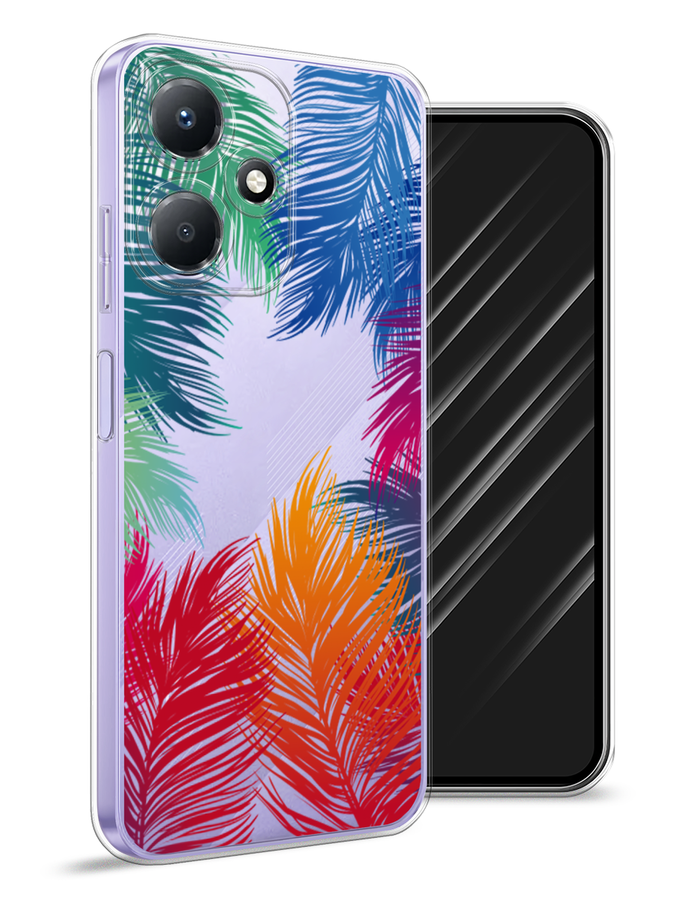 

Чехол Awog для Infinix Hot 30 Play "Рамка из перьев", Красный, 3104250-4