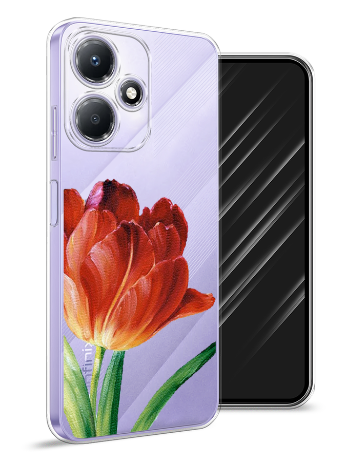 

Чехол Awog для Infinix Hot 30 Play "Красный тюльпан", Оранжевый;зеленый, 3104250-8