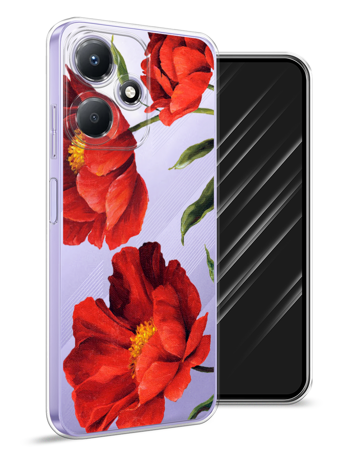 

Чехол Awog для Infinix Hot 30 Play "Красные маки", Красный, 3104250-8