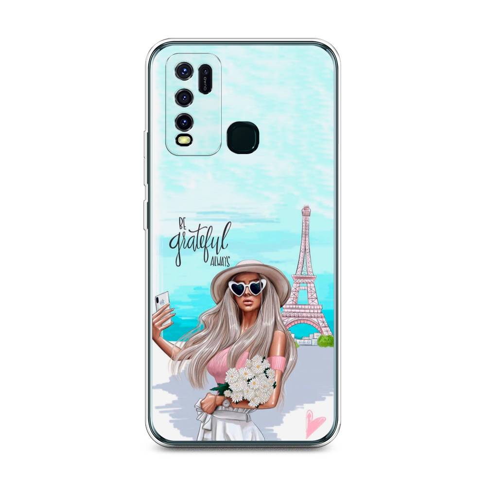 

Чехол для Vivo Y30/Y50 "Селфи Париж", Голубой;бежевый, 263150-6
