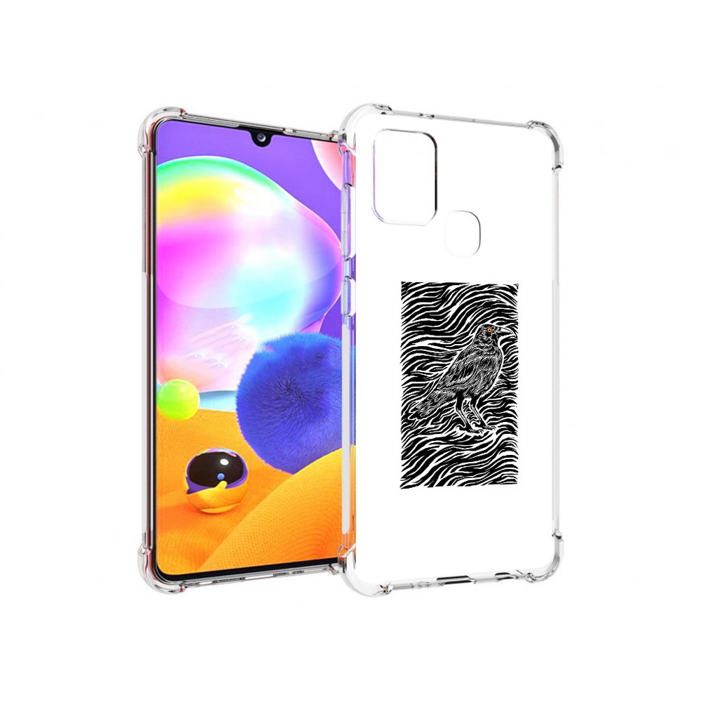 

Чехол MyPads Tocco для Samsung Galaxy A21s ворон в абстракции (PT149116.528.272), Прозрачный, Tocco