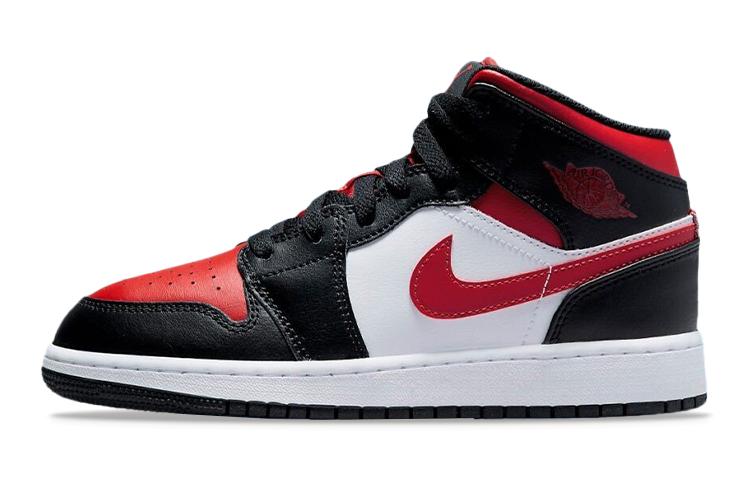 

Кеды унисекс Jordan Air Jordan 1 Mid Alternate Bred Toe GS разноцветные 36.5 EU, Разноцветный, Air Jordan 1 Mid Alternate Bred Toe GS