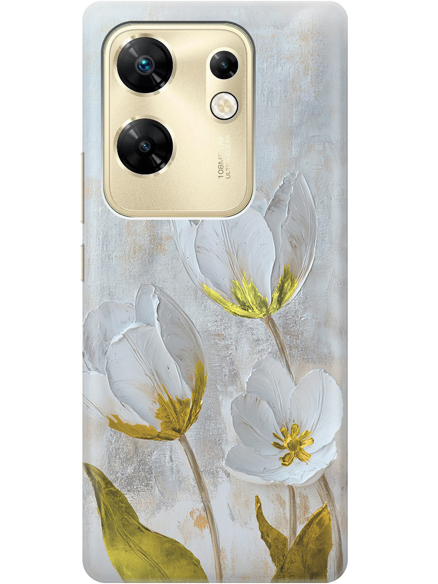 

Силиконовый чехол на Infinix Zero 30 4G с принтом "Белые тюльпаны" прозрачный, Прозрачный;белый;серый;золотистый, 778687923