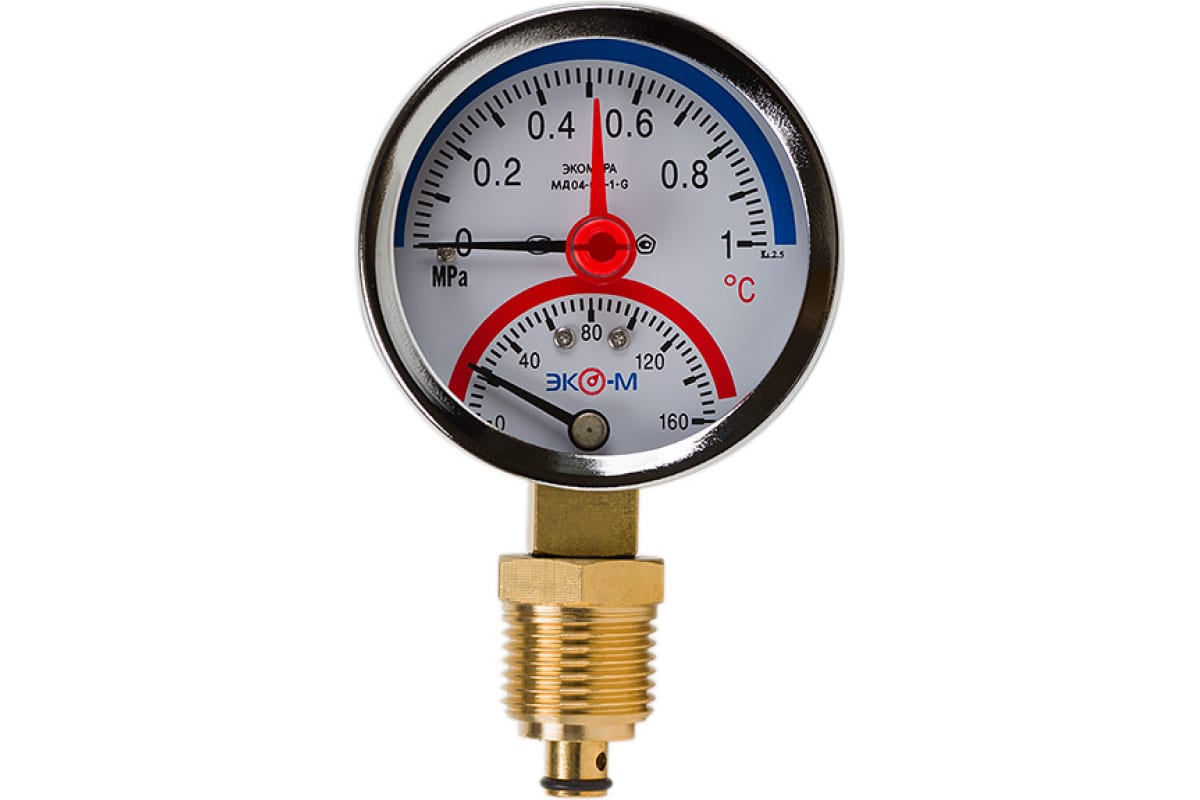 Термоманометр ЭКО-М Экомера с переходником на G1/2 МД04-63-G-1МПа-160-РИ