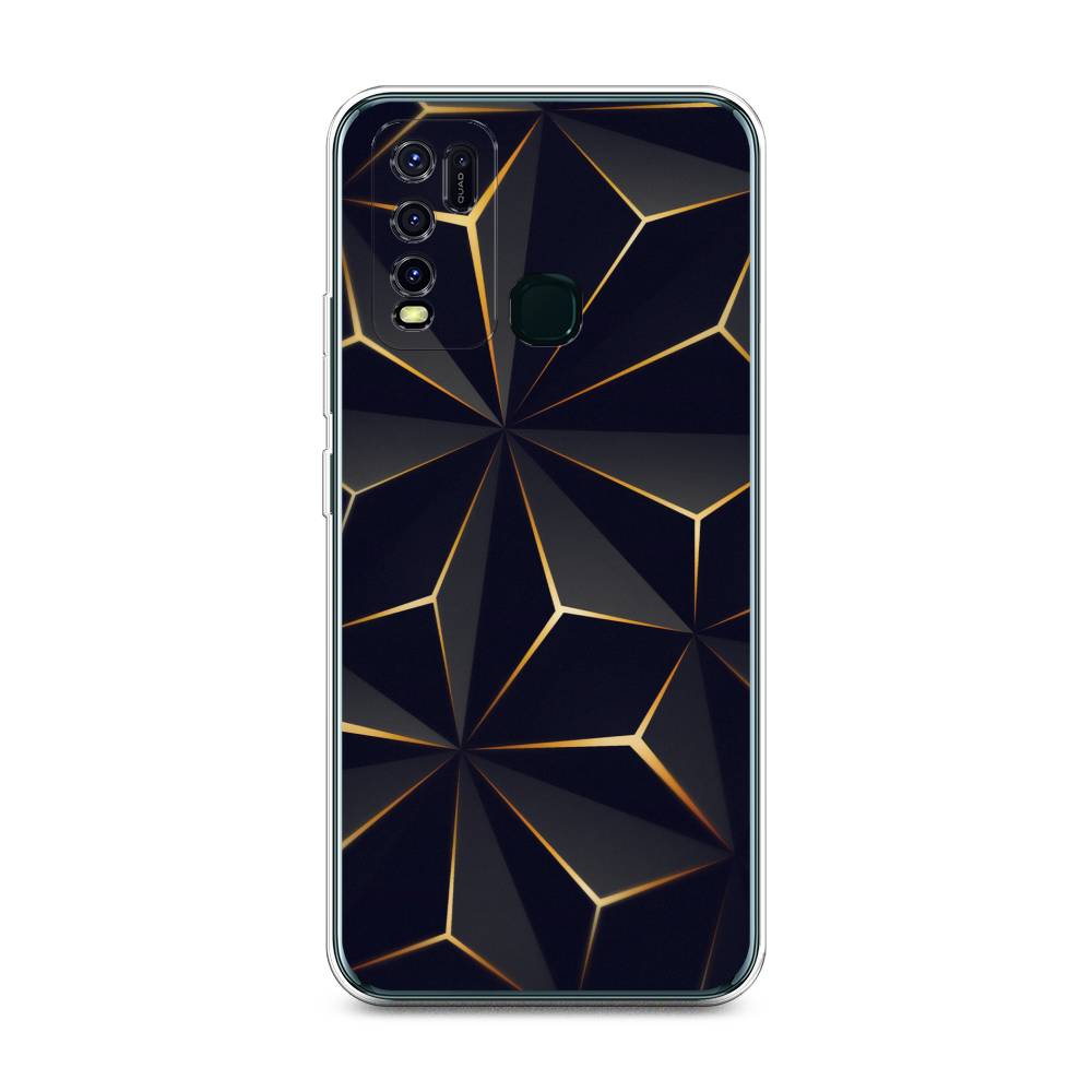 

Чехол для Vivo Y30/Y50 "Черные полигоны", Золотистый;черный, 263150-3