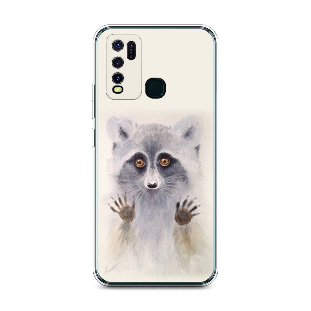 

Чехол для Vivo Y30/Y50 "Енот за стеклом", Бежевый;серый, 263150-4
