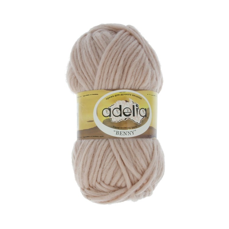 

Adelia Benny, 100% шерсть, 5 шт по 100 г, 96 м, цвет 711 светло-бежевый