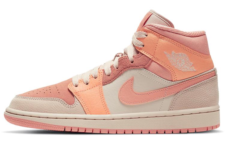 

Кеды унисекс Jordan Air Jordan 1 mid apricot orange бежевые 40.5 EU, Бежевый, Air Jordan 1 mid apricot orange