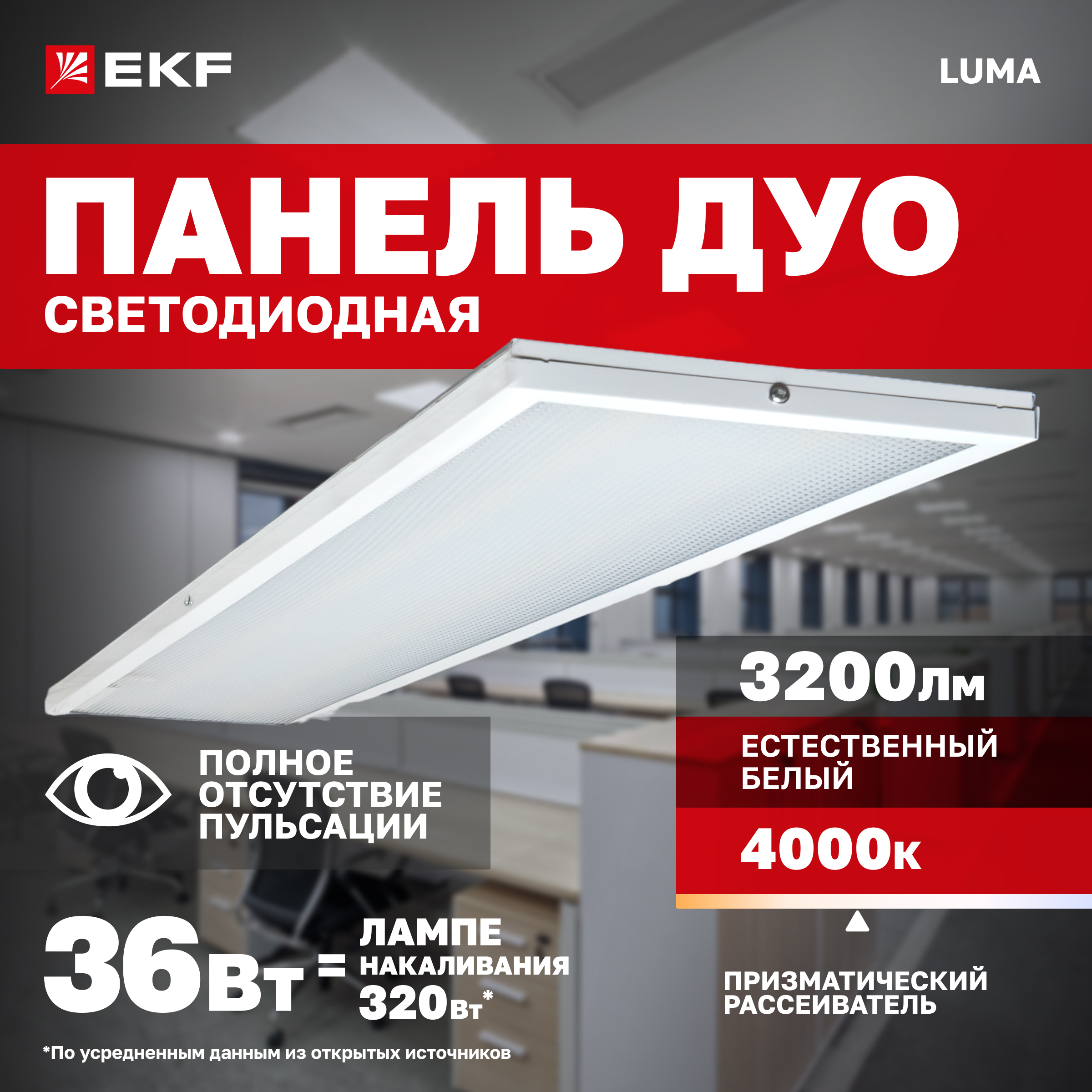 

Светодиодная панель EKF LPL-4112-L-36-4000