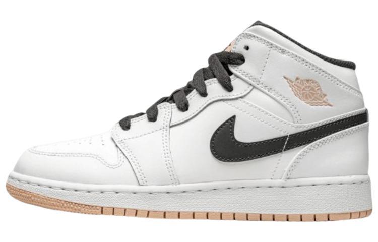 

Кеды унисекс Jordan Air Jordan 1 Mid Arctic Orange GS белые 36.5 EU, Белый, Air Jordan 1 Mid Arctic Orange GS