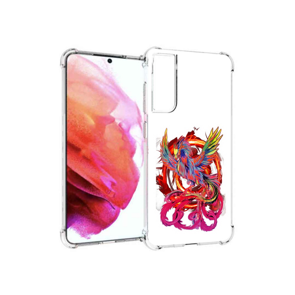 

Чехол MyPads Tocco для Samsung Galaxy S21 FE красочный феникс, Прозрачный, Tocco