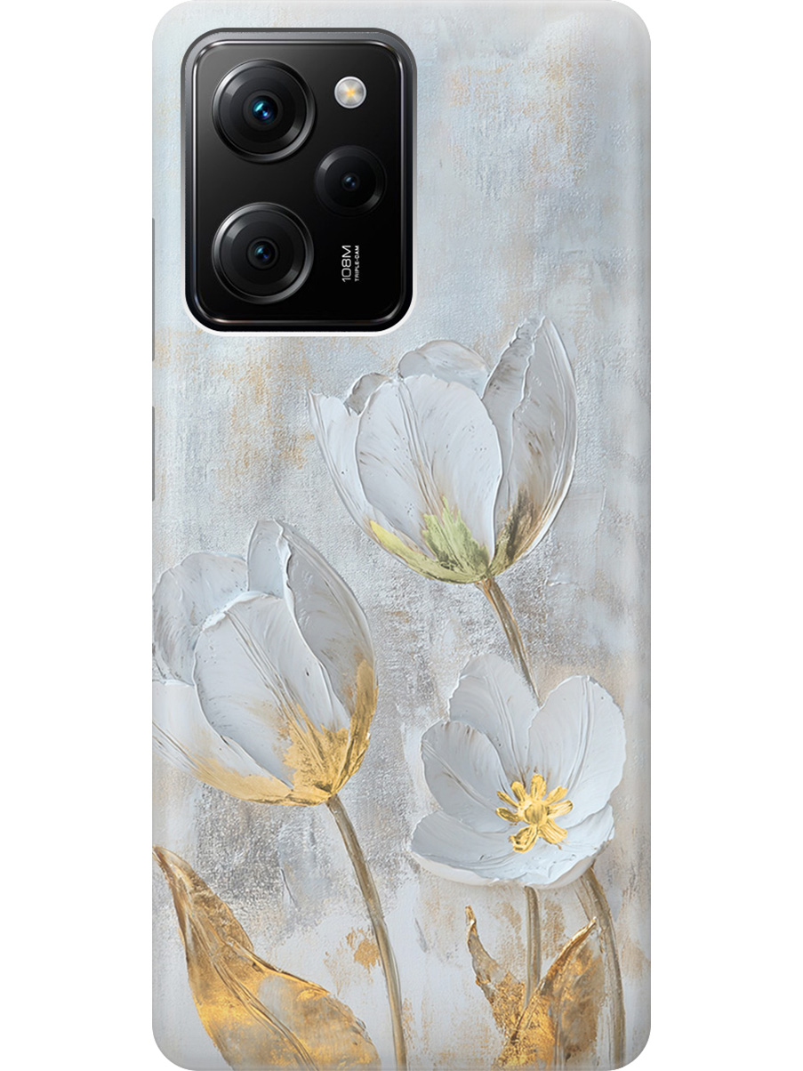 

Силиконовый чехол на Xiaomi Poco X5 Pro 5G с принтом "Белые тюльпаны" прозрачный, Прозрачный;белый;серый;золотистый, 767959723