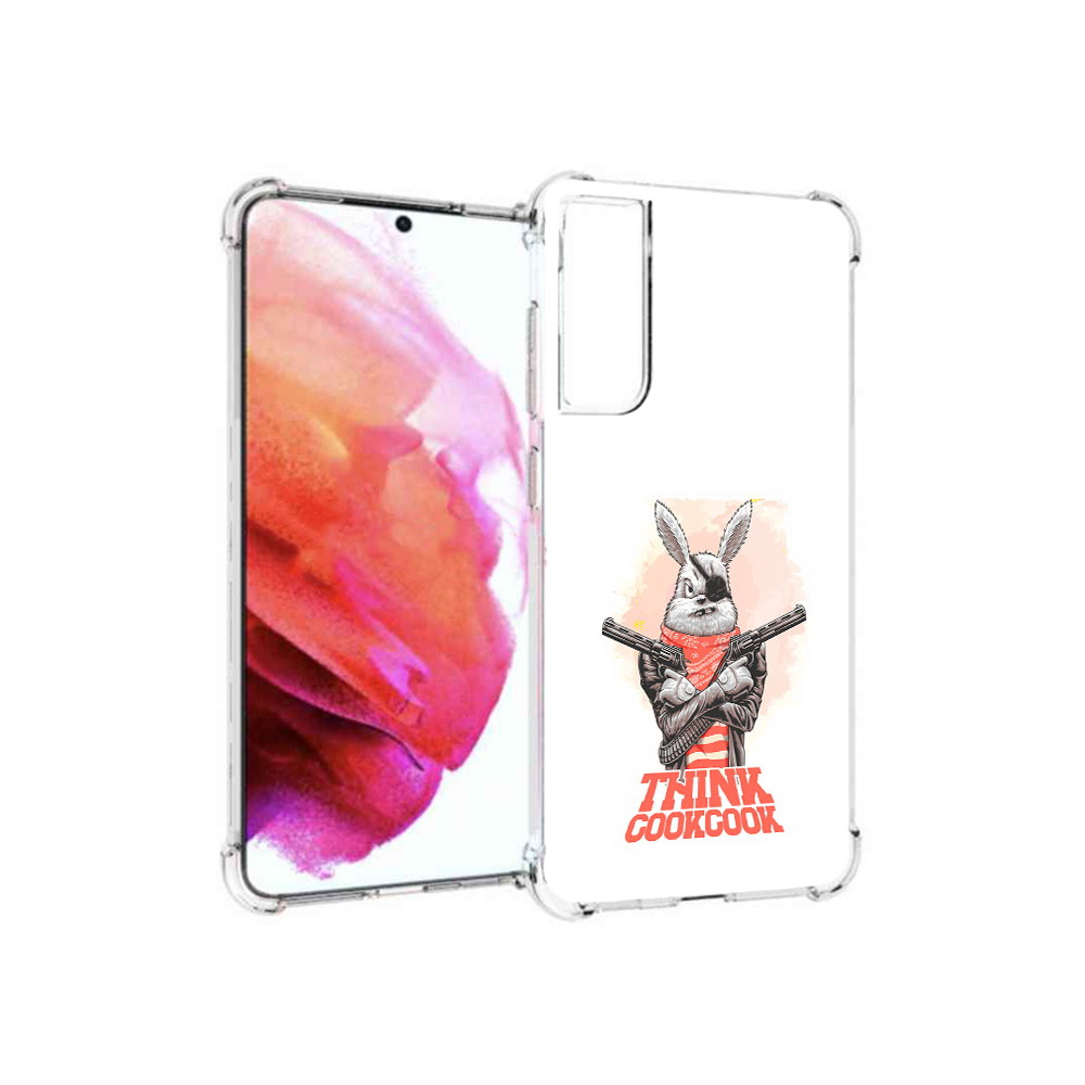 

Чехол MyPads Tocco для Samsung Galaxy S21 FE кролик пират, Прозрачный, Tocco