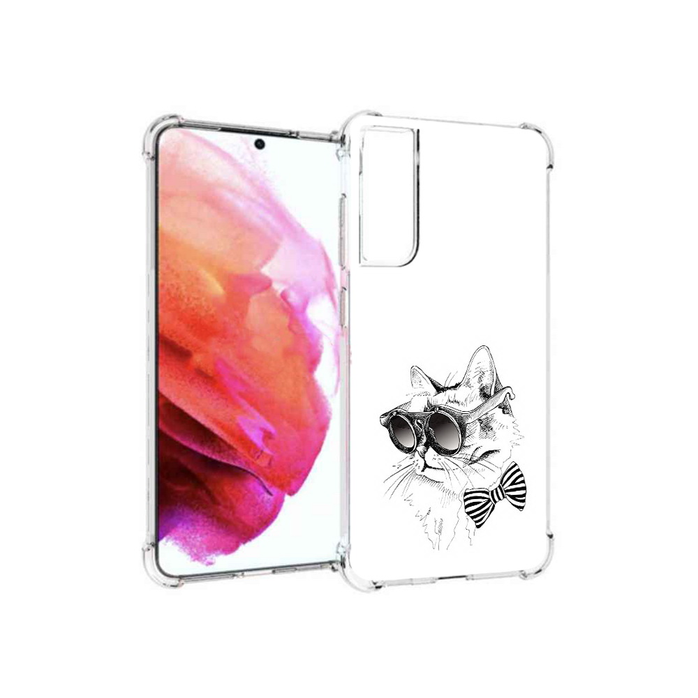 Чехол MyPads Tocco для Samsung Galaxy S21 FE крутая кошка в очках