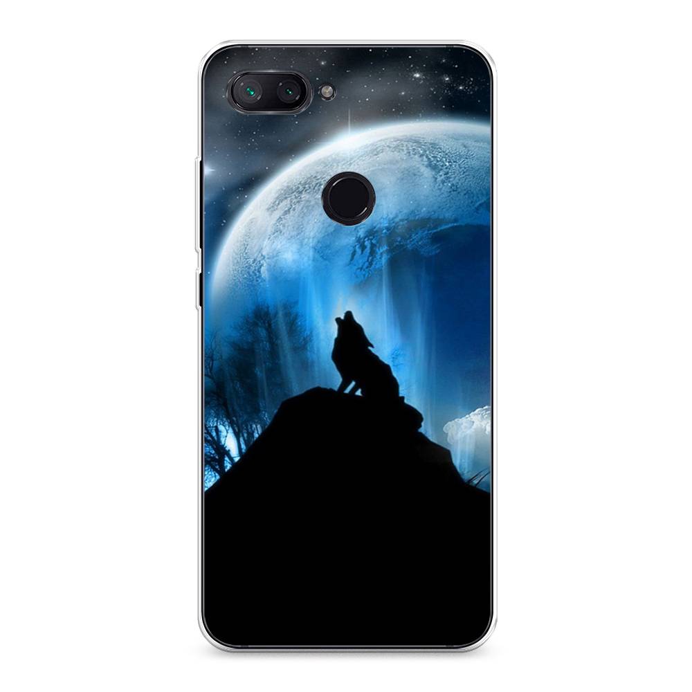 

Чехол на Xiaomi Mi 8 Lite (Youth Edition) "Волк 2", Синий;черный;белый, 34550-1