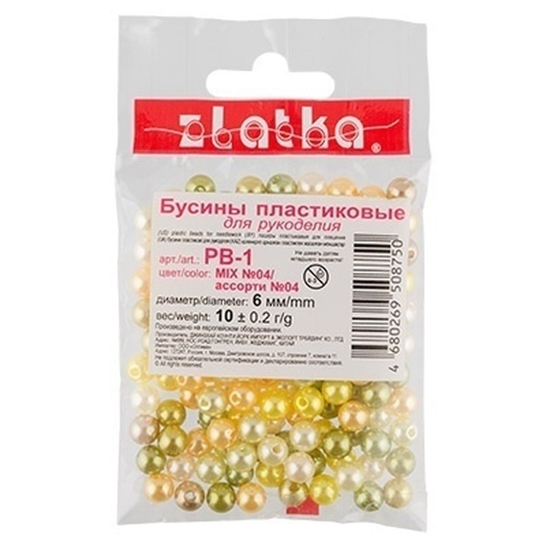 

Zlatka MIX, 6 мм, 10х10+/-0,2 г, №04, Разноцветный
