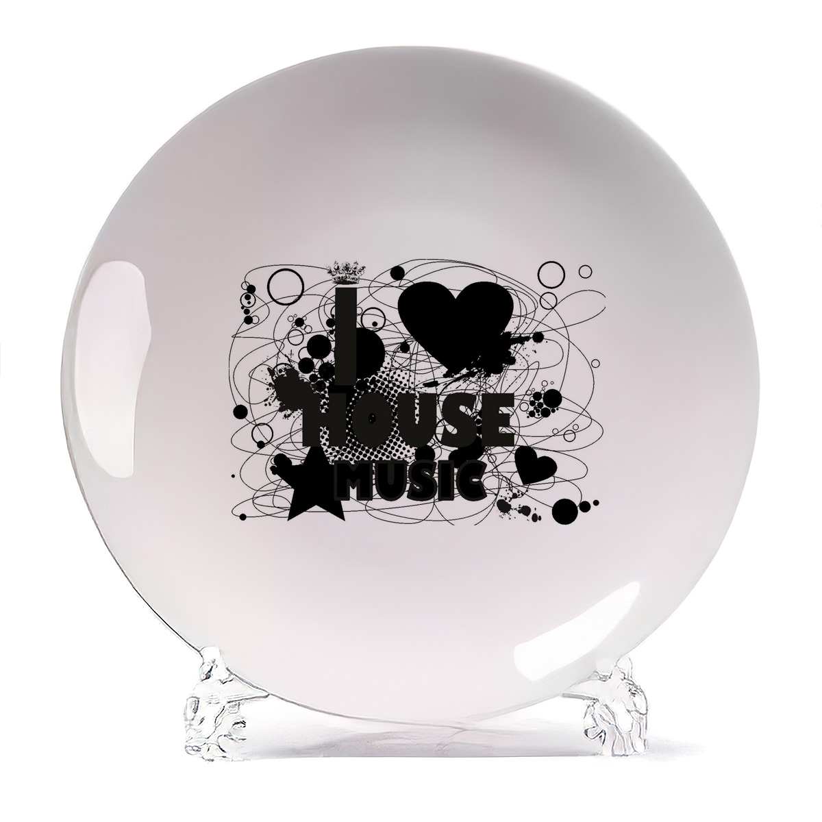 

Тарелка CoolPodarok I love house music, I love house music